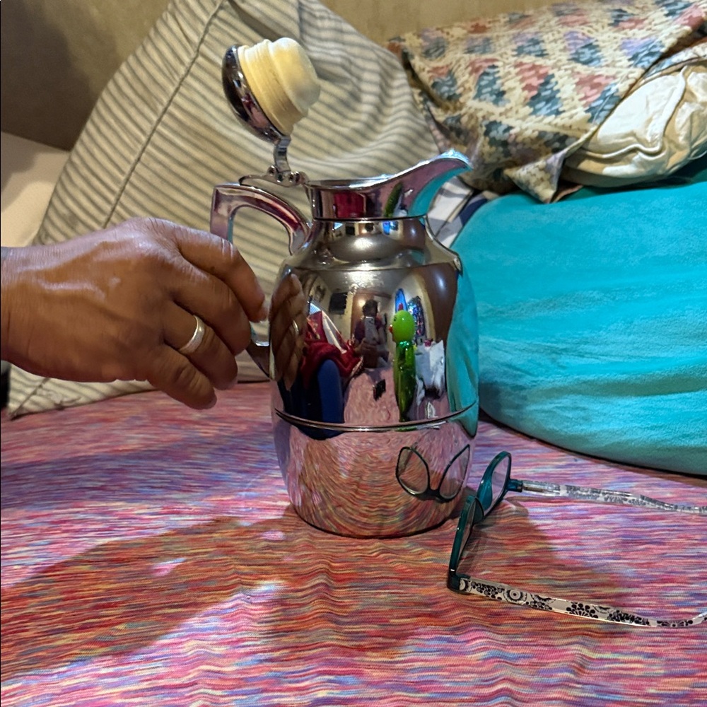 Elegant Silver Thermal Carafe